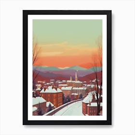 Vintage Winter Travel Illustration Inverness United Kingdom 1 Art Print