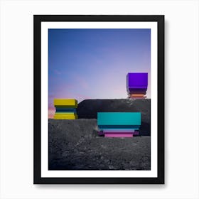 Colourful Totems Art Print