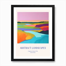 Colourful Abstract Everglades National Park Usa 7 Poster Blue Art Print