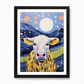 Highland Cow Cartoon Pop Art 2 Art Print