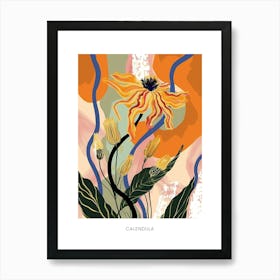 Colourful Flower Illustration Poster Calendula 3 Art Print