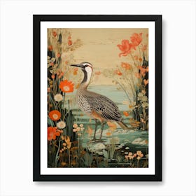 Grebe 1 Detailed Bird Painting Art Print