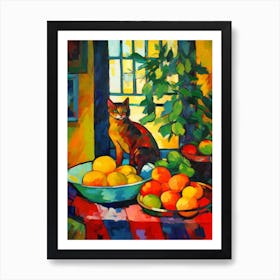 Stock With A Cat 4 Fauvist Style Painting Art Print