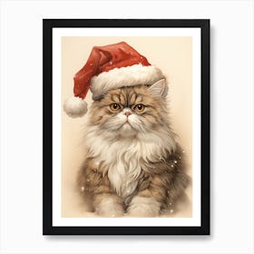 Santa Claus Cat Art Print