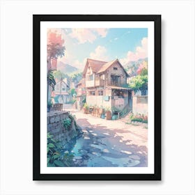 Village In The Mountains Art Print