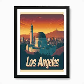 Aihrgdesign A Retro Travel Poster For Los Angeles Featuring T 1e540f4b B59e 49e2 A4da 63af903caddc 3 Art Print