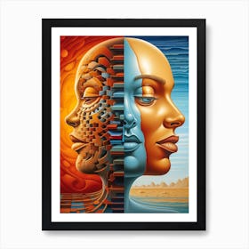 Abstract Illustration Of A Woman And The Cosmos 47 Art Print