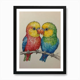 Two Birds On A Branch Art Print