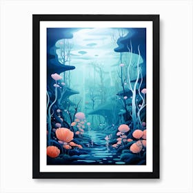 Underwater Abstract Minimalist 11 Art Print