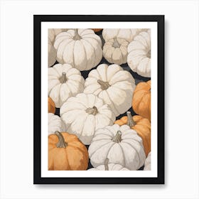 Neutral Pumpkin Patch Illustration Art Print