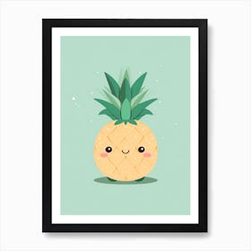 Pineapple Kawaii Illustration 1 Art Print