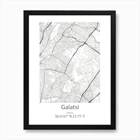 Galatsi,Greece Minimalist Map Poster