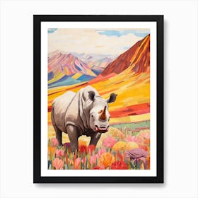 Rhino In The Grass 4 Art Print