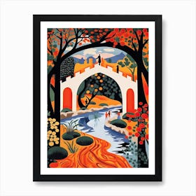 Khaju Bridge Iran Colourful 2 Art Print