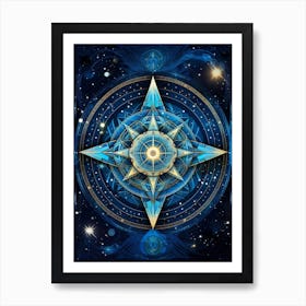 Celestial Abstract Geometric Illustration 3 Art Print