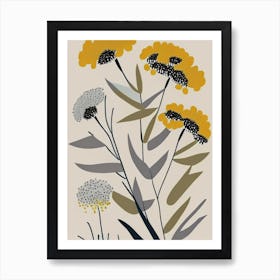 Sneezeweed Wildflower Modern Muted Colours 2 Art Print