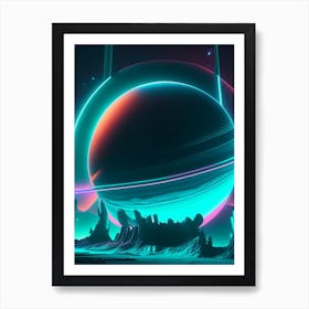 Uranus Neon Nights Space Art Print