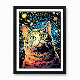 Stellar Pawradigm, Psychedelic Cats series Poster