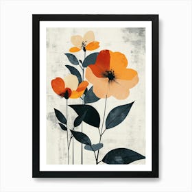 Orange Flowers Canvas Print 1 Art Print