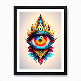 Enlightenment, Symbol, Third Eye Tattoo Art Print