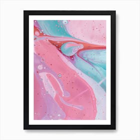 Pink And Blue Water Art Print