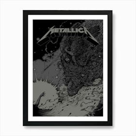 Vintage Concert Poster Metallica Phantom Lord Iconic Rock Band Wall Art Poster For Music Room, Home, Office, Studio & Man Cave Room Decor Art Print