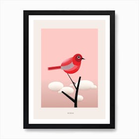 Minimalist Robin 5 Bird Poster Art Print