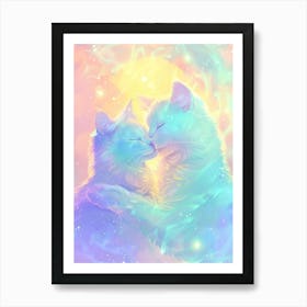 Two Cats Kissing 2 Art Print