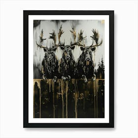 Three Deer Art Print