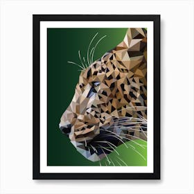 Low Poly Leopard Art Print