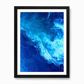 Blue Ocean Waves Art Print