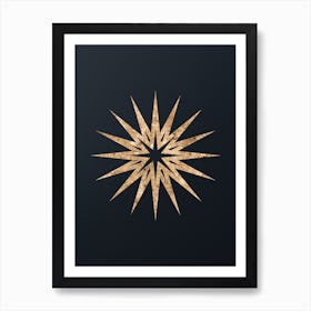 Abstract Geometric Gold Glyph on Dark Teal n.0297 Art Print