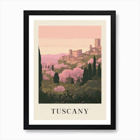 Tuscany Vintage Pink Italy Poster Art Print