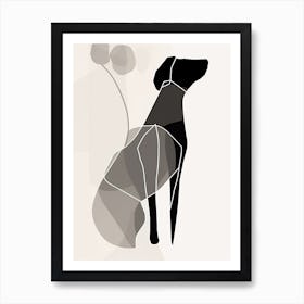 Dog Line Art Abstract 2 Art Print