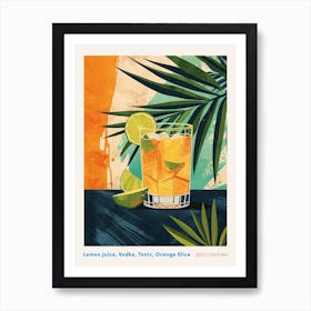 Art Deco Zesty Cocktail Poster Art Print
