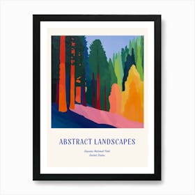 Colourful Abstract Sequoia National Park Usa 2 Poster Blue Art Print