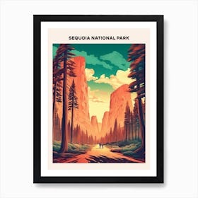 Sequoia National Park Midcentury Travel Poster Art Print