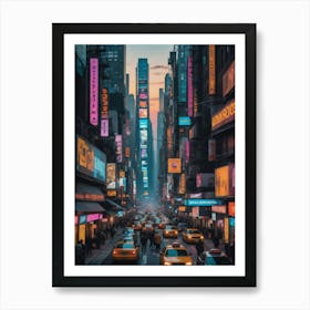 New York City At Dusk 4 Art Print