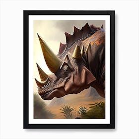 Pachyrhinosaurus 1 Illustration Dinosaur Art Print