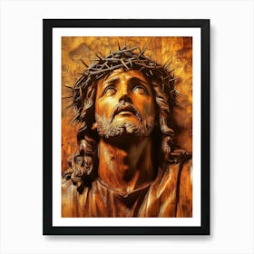 Jesus With Crown Of Thorns 1 Affiche