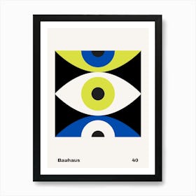 Geometric Bauhaus Poster B&W 40 Art Print