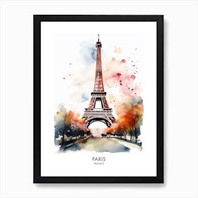 Paris France Watercolour Travel Poster 2 Art Print