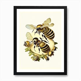 Worker Bees 1 Vintage Art Print