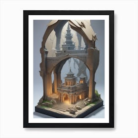 Dreamshaper V6 3d Layered Paper Art Of Beautiful Studio Lighti 0 Art Print