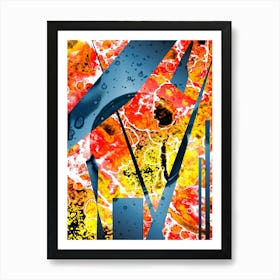 Abstraction Modern Art In Yellow And Blue Art Print