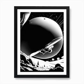 Space Probe Noir Comic Space Art Print