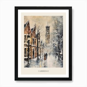 Vintage Winter Painting Poster Cambridge United Kingdom 1 Art Print