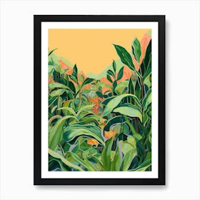 Boho Plant Painting Dracaena Lemon Lime 1 Art Print