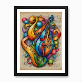 Colorful Music Notes Art Print