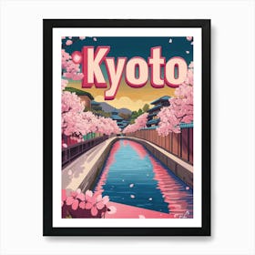 Aihrgdesign A 1970s Inspired Travel Poster For Kyoto Art Print